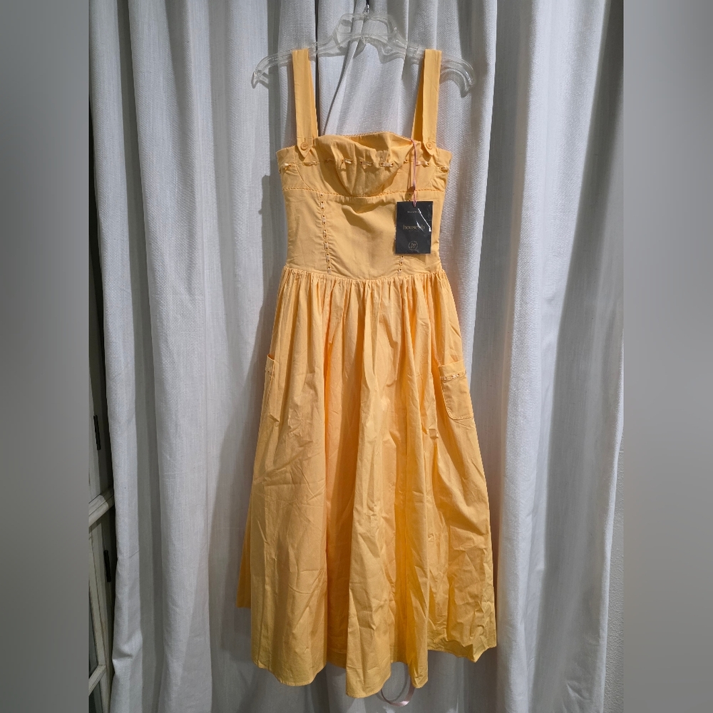 House of CB Yellow Strapless Midi Dress - Picture 5 of 5
